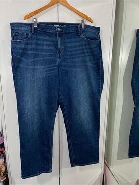 Old Navy 22 Women Mid Rise WOW Boyfriend Dark Blue Denim